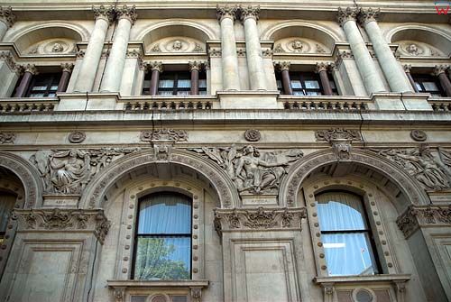 Londyn Westminister, trakt Parliament St. elewacja na budynkach